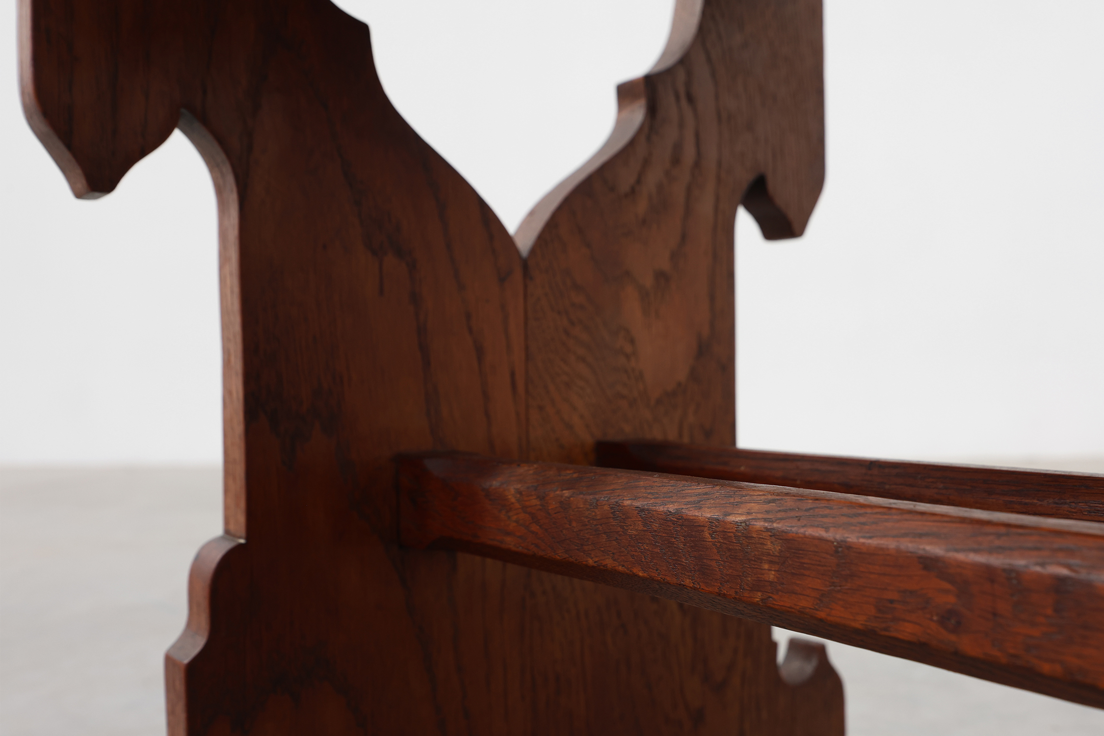 Pair of Belgian Arts & Crafts or Jugendstil Oak Stools, circa 1890thumbnail